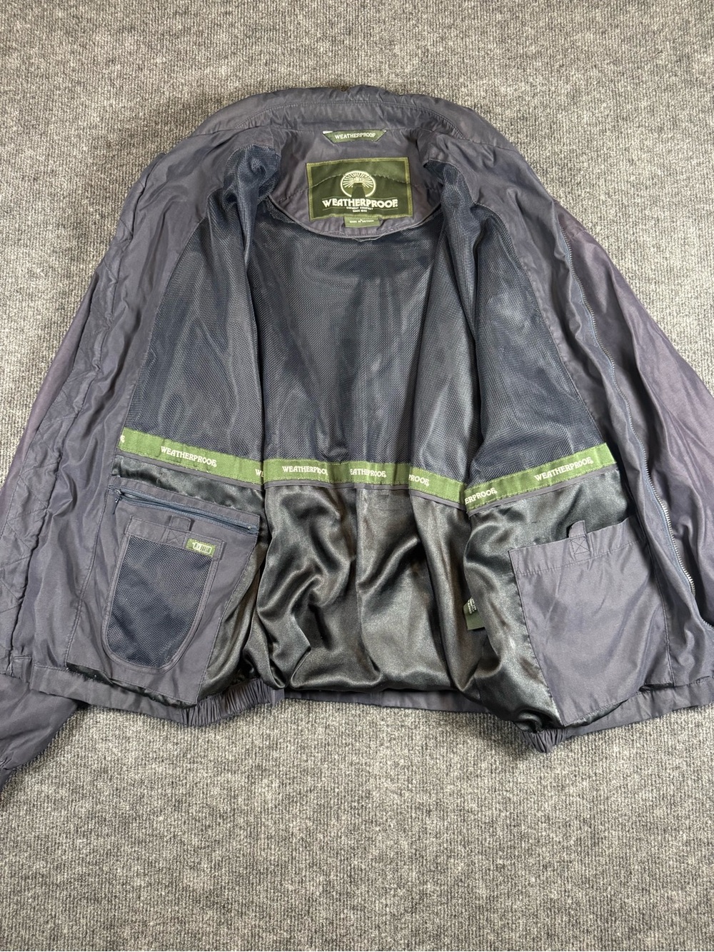 VTG Harley Davidson Weatherproof Garment Co Blue Jacket Size L Zip Up - Picture 6 of 13